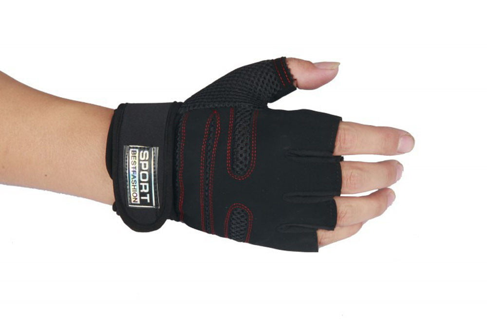 Weight lifting Gym Gloves Training Fitness Wrist Wrap Workout Exercise Sports 
