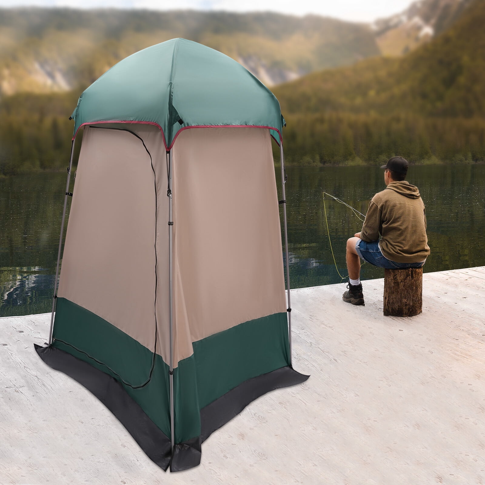 Outdoor Camping Privacy Shelter, Sun Protection, Waterproof, Portable Toilet Shower Tent for Hiking