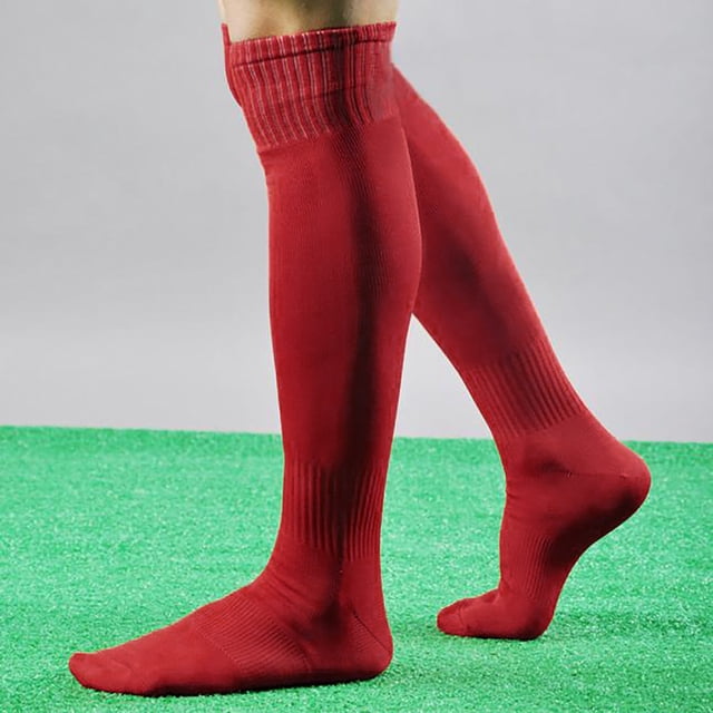 Under $10 Socks Red Over Knee Long Socks Men Sock RD Football Sport Baseball Soccer High Socks