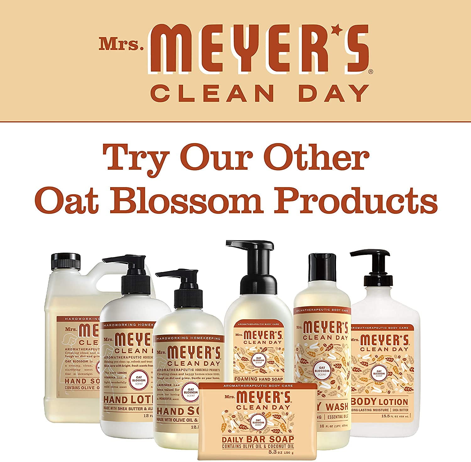 Mrs. Meyer's Liquid Hand Soap Refill, Oat Blossom, 33 Fl Oz (Pack of 3)