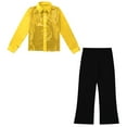 thumbnail image 3 of YONGHS Kids Boys Sequins Latin Jazz Disco Modern Dance Outfits Shirts with Pants Sets Gold 6, 3 of 5