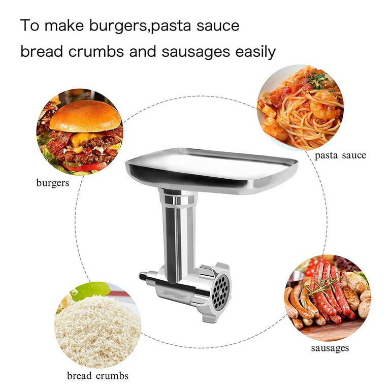 Metal Food Grinder Attachments For Kitchenaid Stand Mixers,meat Grinder,  Sausage Stuffer, Burger Press Non-stick Hamburger Mold With Wax Patty Paper  Sheets - Temu