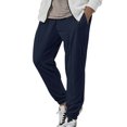 thumbnail image 1 of UKAP Men Sweatpants Elastic Waist Pants Drawstring Trousers Loose Summer Bottoms Navy Blue XL, 1 of 4