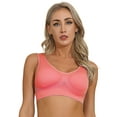 thumbnail image 1 of YEAHDOR Womens Seamless Sports Bra Bustier Breathable Yoga Gym Bra Tops Shimp Red 4XL, 1 of 3