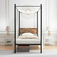 thumbnail image 4 of Gymax Twin Size 4-Post Canopy Bed Frame Rustproof Metal Noise-free with Foot Pads, 4 of 10