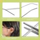 thumbnail image 4 of Uxcell 8 pares de puntas de reemplazo para gafas, puntas antideslizantes de silicona para gafas, retenedores para patillas de gafas de metal delgado universal, claro/negro, 4 of 6