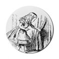 thumbnail image 1 of Alice in Wonderland Mouse Pad for Computers, Black and White Alice Looking Through Curtains Hidden Door Adventure, Round Non-Slip Thick Rubber Modern Mousepad, 8" Round, Black White, by Ambesonne, 1 of 2