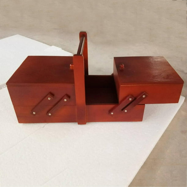 Caja plegable portátil BLESIY organizador de costura almacenamiento de costura rojo