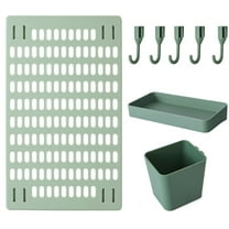 Pegboard Wall Organizer,Wall Organiser Board, Green Plastic Grid Wall Complete,No Damage to Wall Mount Display Shelf Organizer Kits,DIY Pegboard for Home Kitchen Bathroom Office by Casewin