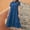 Blue, variant on ZZwxWA Women Cotton Linen Button Down Collar Dress Elegant Pleated Tiered Ruffle Flowy Summer Short Sleeve Casual Dresses