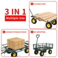 thumbnail image 4 of Garden Cart on Wheels 880Lbs/1100Lbs/1500Lbs Capacity, Heavy Duty Full Steel Utility Wagon, Versatile Flatbed Carts with Removable Mesh Sides, 180° Rotating Handle, Fit for Outdoor Garden, Lawn, Yard, 4 of 7