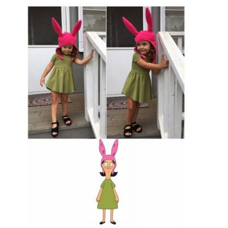 Louise Pink Bunny Ears Hat Bob's Burgers Cosplay Costume Halloween