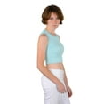 thumbnail image 5 of Socal Look Women's Sleeveless Crew Neck Sweater Top in Stretchable Viscose Blend Aqua Sky, L, 5 of 7