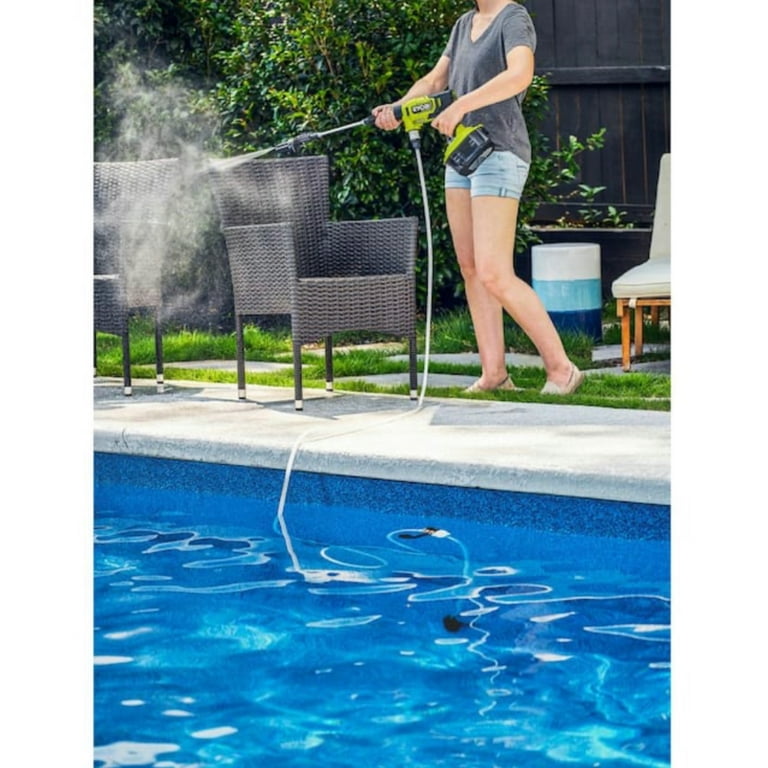 Swimming Pool Ryobi Pool Vacuum RYOBI ONE+ HP 18V EZClean Brushless 600 PSI  GPM Cordless Power