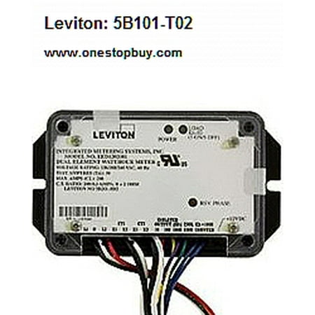 - Leviton 5B101-T02 kWh Meter Mini Meter Single Element 200A 120V 1PH 2W OEM Module Encapsulated 0.1 kWh Counter Output - Permanently Attached CTs Included