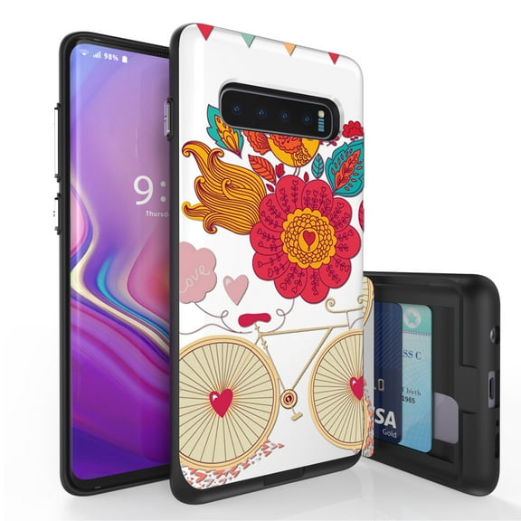 Galaxy S10  Case, Duo Shield Slim Wallet Case   Dual Layer Card Holder For Samsung Galaxy S10  [NOT S10 OR S10e] (Released 2019) Bird Of Paradise