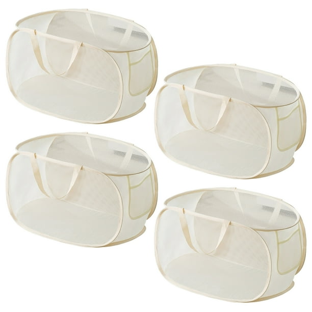 Cestas de lavandería plegables, cesta de lavandería plegable con bolsillo, cestas emergentes duraderas, asas reforzadas, cesto para ropa sucia para lavandería