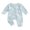 Blue, variant on Baby Toddler Girl Easter Casual Jumpsuit 3 6 12 18 Months Long Sleeve Oblique Zipper Bunny Print Romper