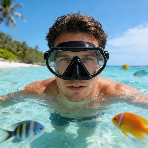 Wide View Dive Mask with Anti-Fog Lens – Comfortable Silicone Seal Snorkel Mask, Adjustable Strap Scuba Diving Mask for Adults & Teens, Water Sports Swimming Gear
