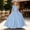 Light Blue, variant on ITSAME Girls Formal Maxi Dress Bow One Shoulder Waist-Cinching Princess Pageant Wedding Party Ball Gown Light Blue Size 8