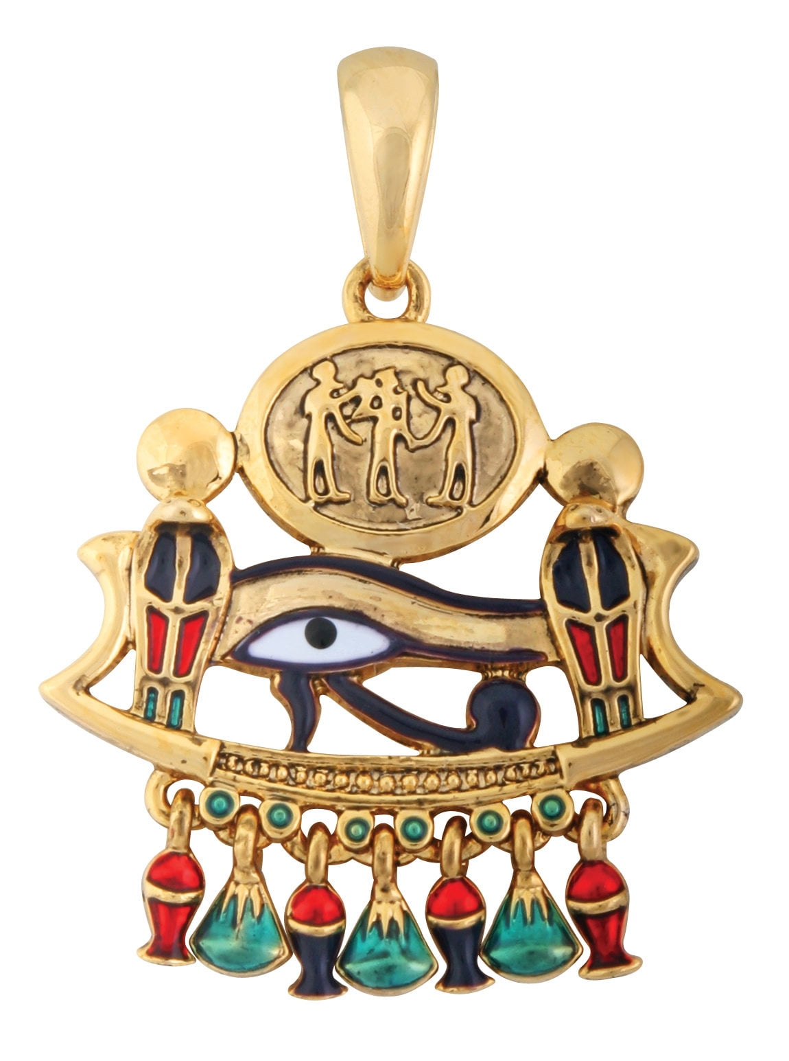 Golden Eye Of Horus Pendant Necklace