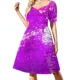 thumbnail image 2 of Vestido abstracto de manga corta en color rosa y naranja para mujer, novedad de verano, vestido de playa., 2 of 7