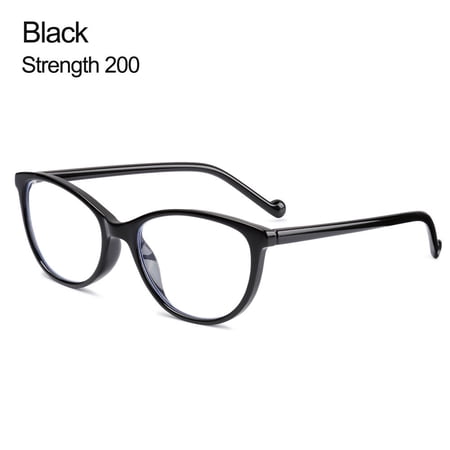 Unisex Portable Vision Care Ultralight Far Sight Eyewear Reading Glasses Presbyopic Eyeglasses Anti Blue-ray BLACK STRENGTH 200
