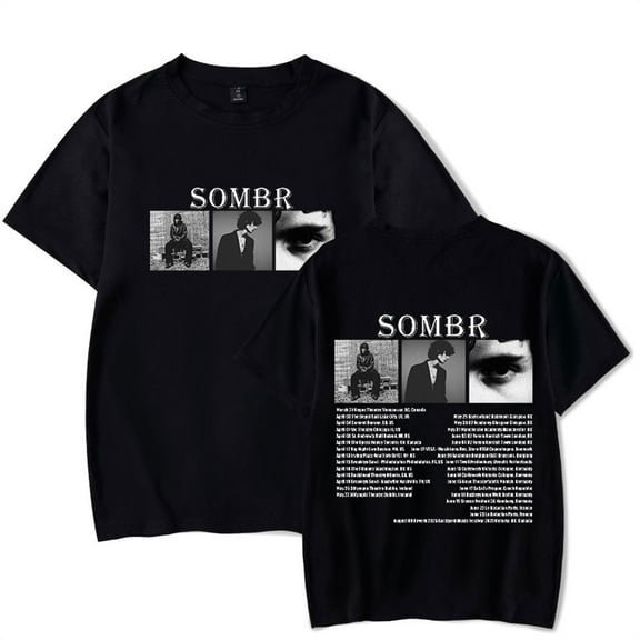 Sombr Tour 2025 T-shirt Hip Hop Short Sleeve Fashion Tops Casual Short Sleeve Tshirt