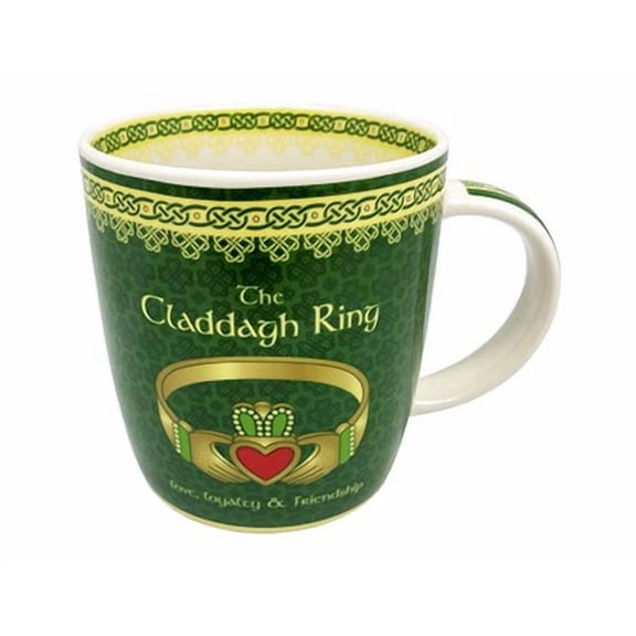Celtic Claddagh 12.5 oz Mug – Irish Bone China Tea & Coffee Cup, Perfect Irish Heritage Gift