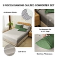 thumbnail image 5 of Flymme Forest Green Comforter Set ,5 Pieces Twin Bed in a Bag Quilted Diamond Bedding Comforter Set with Sheets,All Season Twin Bed Sets for Man Women, 5 of 8