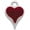 Maroon, variant on Silver-tone Small Long Maroon Heart - Script Class of 2025 Dome Charm Necklace, 18"