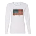 thumbnail image 2 of Wild Bobby, American Game Flag Baseball Bat Ball, Sports, Women Graphic Long Sleeve Tee, White, X-Large, 2 of 3