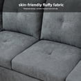 thumbnail image 4 of MAYEERTY 97" Modular Couches Fluffy Fabric Sectional Sofa Set for Living Room with Reversible Chaise without Ottoman, Dark Grey (Left), 4 of 10