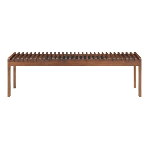 Vintage Walnut Bench - Solid Wood Entryway Seating - Bedroom, Living Room Accent Bench