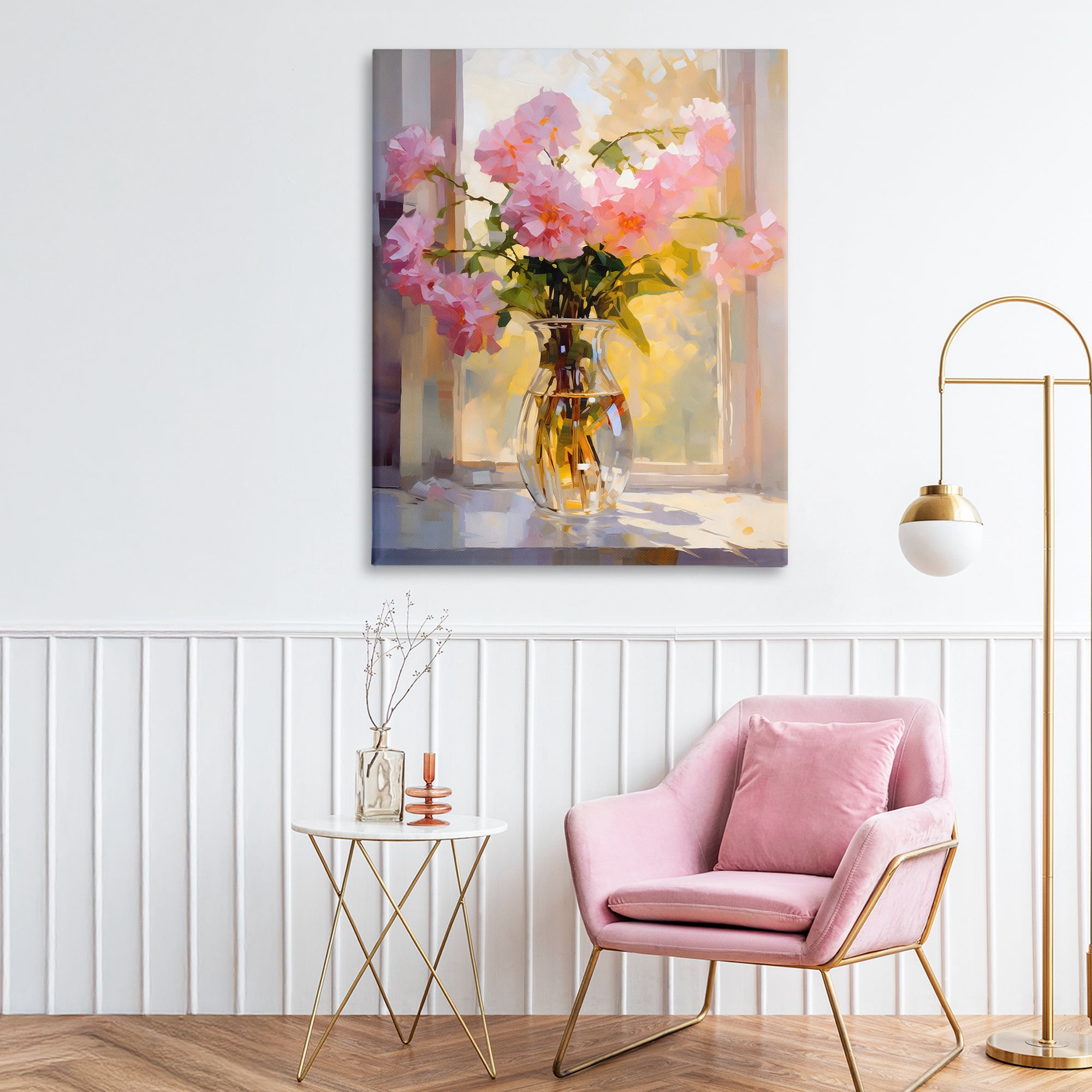Stupell Industries Pink Flowers in Sunlit Vase Canvas Wall Art, design by Creative Studio