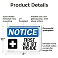 thumbnail image 2 of (2 Pack) First Aid Kit Inside OSHA Notice Sign 18 Inch X 12 Inch Plastic Sign, Weather Resistant, UV Protected for Workplace, Business, and Construction Site, Made in the USA, 2 of 8