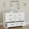 thumbnail image 3 of NEILA 6-Drawer Dresser for Bedroom Chest of Drawers Nightstand Storage Organizer Wooden Cabinet for Living Room,White, 3 of 9