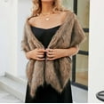 thumbnail image 5 of Aofany Faux Fur Cloak Shawl Fur Scarf Warm Wrap Shrug Autumn Winter for Wedding Party Solid Shawls and Wraps, 5 of 7