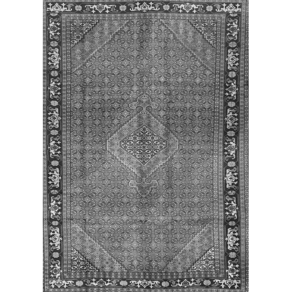Ahgly Company Indoor Rectangle Persian Gray Traditional Area Rugs, 6' x 9'