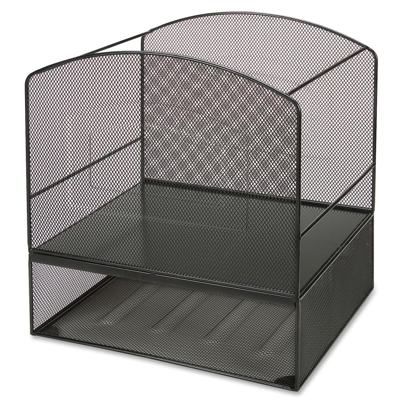 Lorell, LLR37525, Steel Mesh Hanging File Organizer, 1 Each, Black