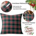 thumbnail image 3 of Set of 2 Christmas Cushion Covers, Checked Plaid Cushion Cover 45 x 45 cm, Christmas Cushion Cover, Decorative Cushion Covers, Cotton Polyester, for L, 3 of 4