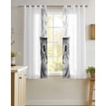 thumbnail image 4 of Cute Cat Sheer Curtains 39 Inch Length 2 Panels Set for Living Room/Bedroom, Funny Animal Toilet Paper Abstract Art Kitchen Curtains Grommet Semi-Sheer Curtains Drapes Window Treatments 27.5"x39"x2, 4 of 7