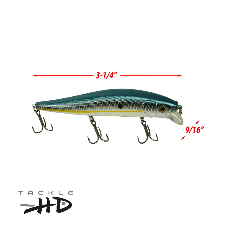 Tackle HD 2-Pack Fiddle-Styx Jerkbait, 4 3/8 x 9/16 Suspending Jerk  Baits, Freshwater or Saltwater Fishing Lures, Trout, Crappie, Walleye, or  Bass