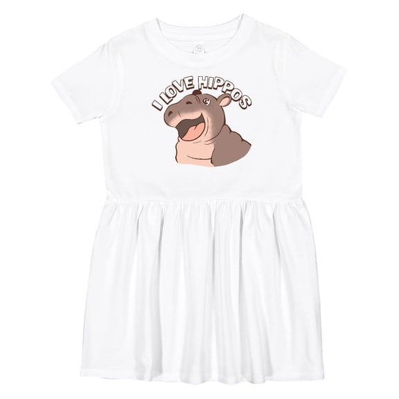 Inktastic I Love Hippos Girls Toddler Dress