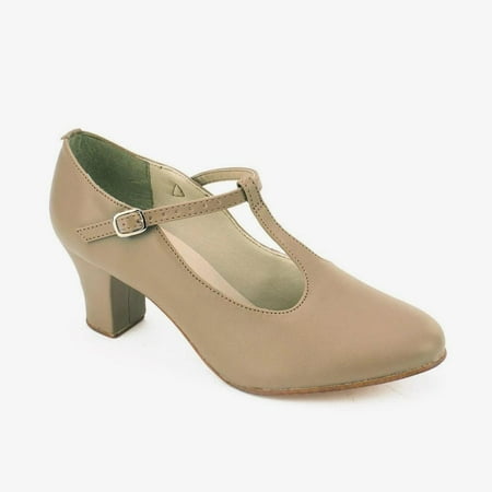 

Dance Shoes Character Jazz 2 Heel T-Strap So Danca CH54 Tan 4.0W Adult