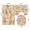 thumbnail image 3 of Brown Camo Speckled Pattern Bathroom Rugs Sets 3 Piece,Toilet Cover Set,Absorbent Non Slip Bathroom Mats Sets with U-Shaped Contour Rug Toilet Rug Set, 3 of 5