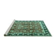thumbnail image 2 of Ahgly Company Machine Washable Indoor Square Persian Turquoise Blue Traditional Area Rugs, 6' Square, 2 of 4