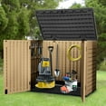 thumbnail image 7 of DWVO Outdoor Storage Shed 27 cu ft Resin with Brown, 7 of 7