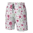thumbnail image 4 of Rocae Lilies Flowers for Men's Beach Shorts Casual Elastic Waist Drawstring Summer Beach Shorts,S-3XL-Small, 4 of 6