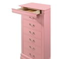 thumbnail image 4 of Glory Furniture Louis Phillipe 7-Drawers Bedroom Lingerie Chest in Pink, 4 of 5
